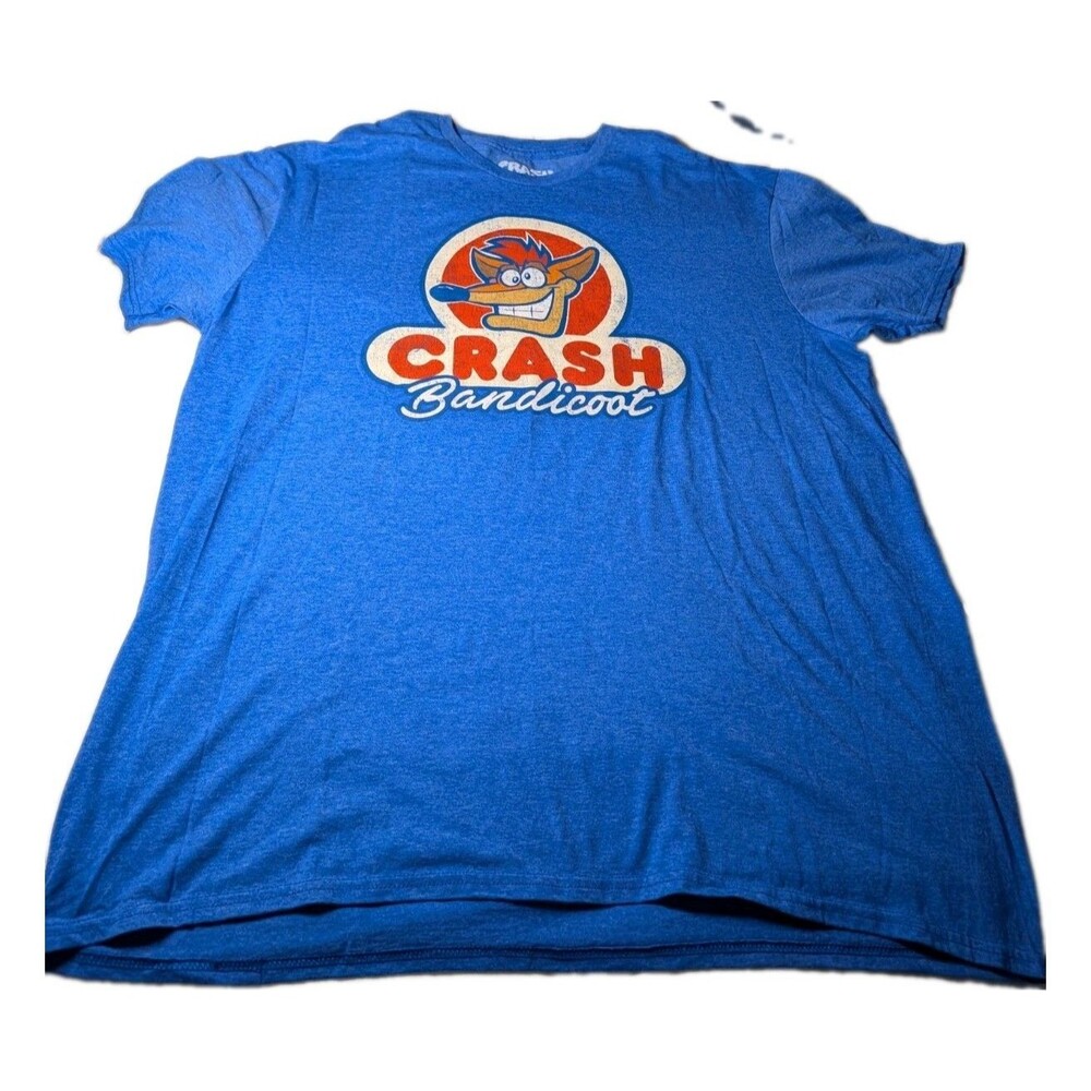 Crash Bandicoot Blue Graphic Retro Game T-Shirt XL